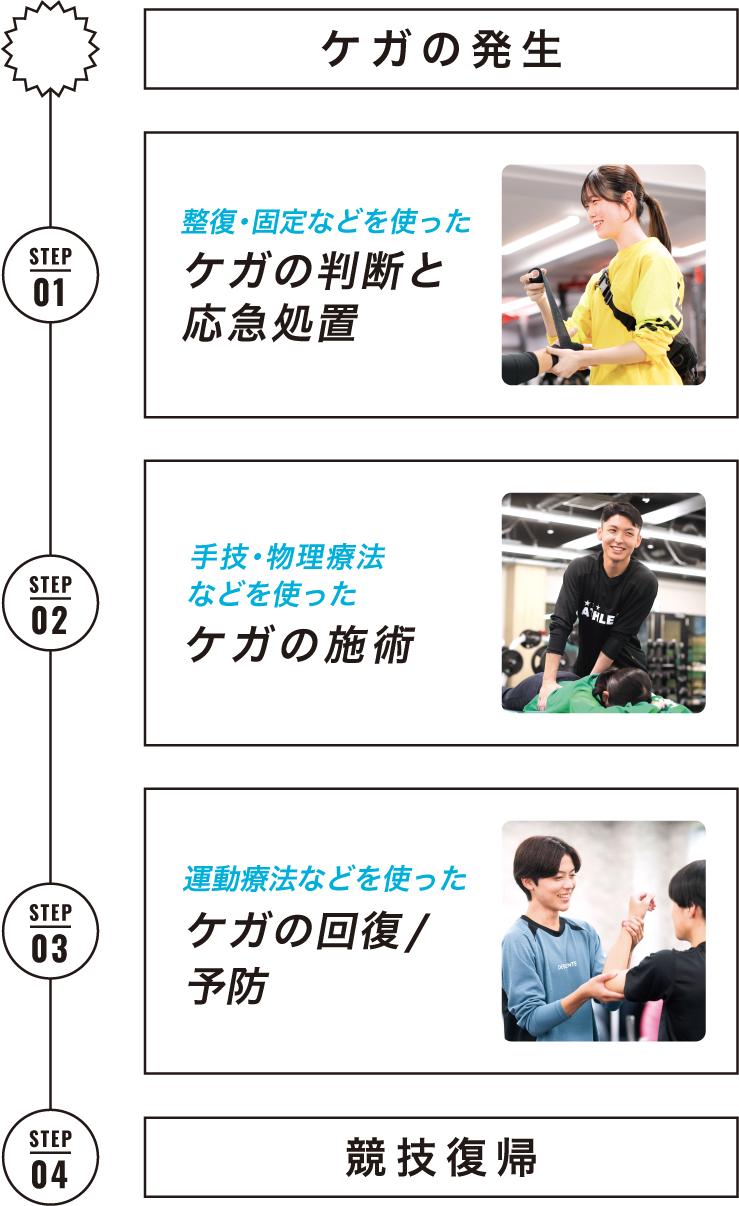 柔道整復師のスポーツ現場での役割図
